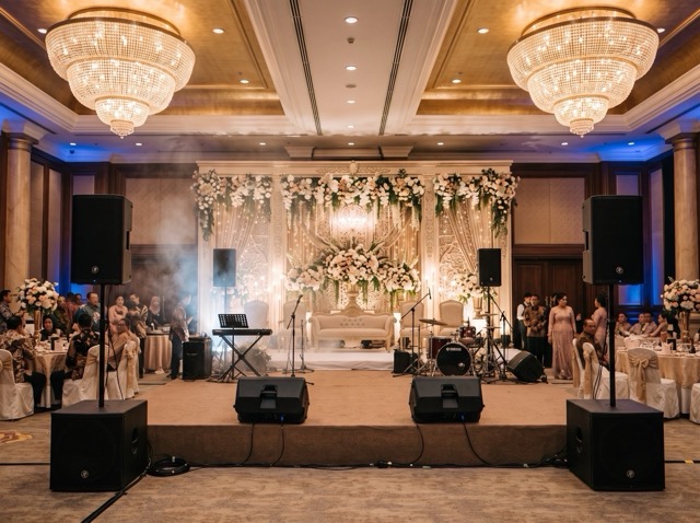 Sewa sound system 5000 watt untuk acara pernikahan di ballroom hotel